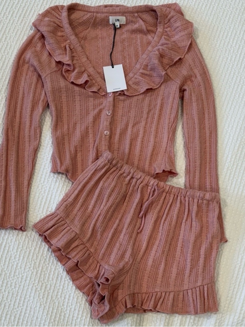 LPA Ruffled Coco Dusty Rose Set - Picture 2 of 2